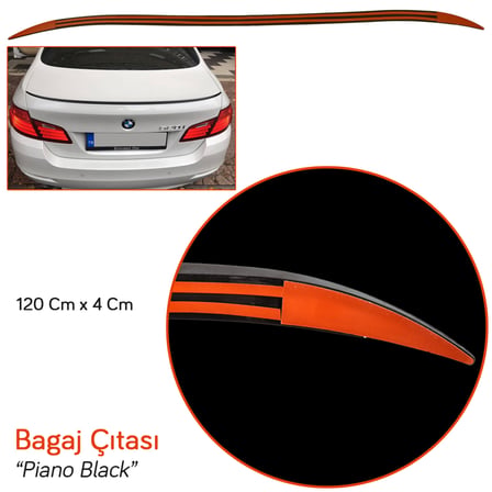 Carpi Bagaj Çıtası Ergonomik Parlak Siyah Bıyık 120 cm x 4 cm BR2790109