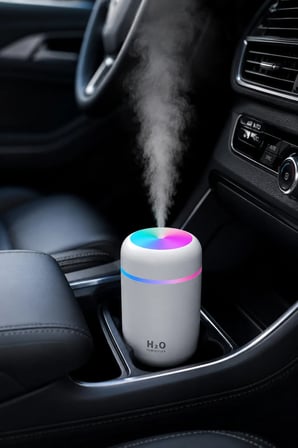 Carub Hava Nemlendirici USB LED Işıklı Taşınabilir Mini Buhar Makinesi Araç İçi Ev Ofis Kullanımı