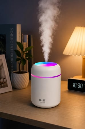 Carub Hava Nemlendirici USB LED Işıklı Taşınabilir Mini Buhar Makinesi Araç İçi Ev Ofis Kullanımı