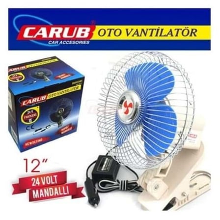 Carub BR6400405 24 Volt 12" Çakmak Fişli Mandallı Oto Vantilatör