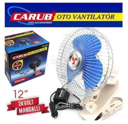 Carub BR6400405 24 Volt 12" Çakmak Fişli Mandallı Oto Vantilatör