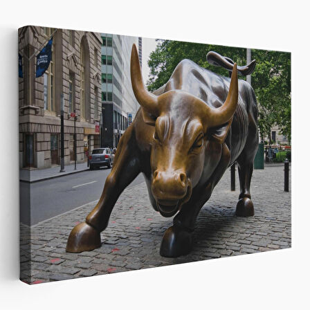 New York Boğa Heykeli Kanvas Tablo / Charging Bull-5160
