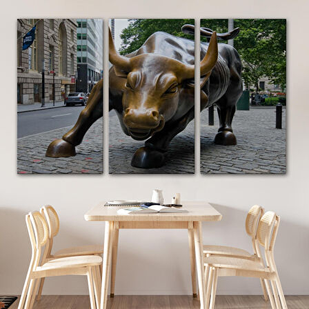 New York Boğa Heykeli Kanvas Tablo / Charging Bull-5160