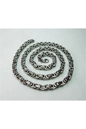 Erkek Çelik Kral Zincir Kolye Orta Kalınlıkta 5mm