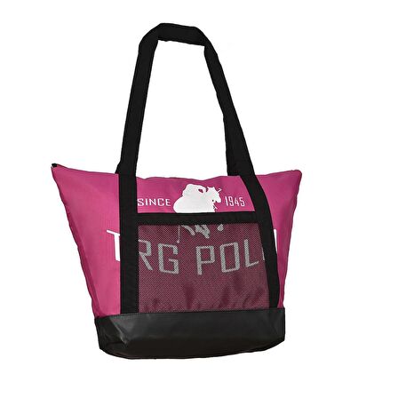 TRG POLO PEMBE SİYAH FİLELİ KADIN EL & OMUZ ÇANTASI