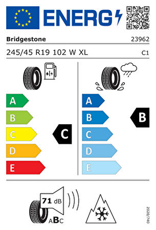 Bridgestone 245/45r19 102w xl turanza all season 6 Oto 4 mevsim 2023