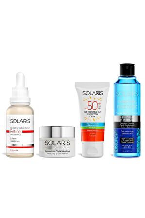 Solaris Retinol Serum-Yaşlanma Karşıtı Krem-Yaşlanma Karşıtı Güneş Kremi-Tonik