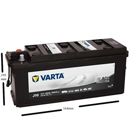 Varta Promotive Black J10 12V 135Ah Amper 1000 Cca Akü