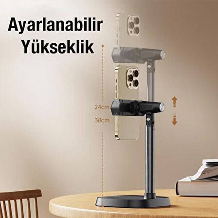 Coofbe Yükseklik Ayarlı Masaüstü Telefon Tutucu Telefon Standı 360 Dönebilen Masaüstü Telefon Stand 