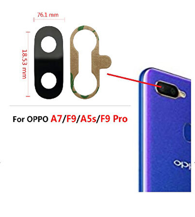 Tkgz Oppo RX17 Arka Kamera Camı Lens Yapışkanlı