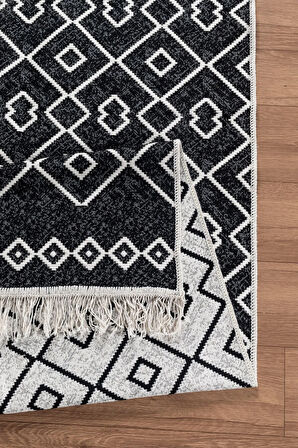 Arya Vl Çift Taraflı,katlanabilir,yıkanabilir,yüksek Kalite Pamuk Salon,oturma Odası,balkon Kilim Krem-Antrasit 3