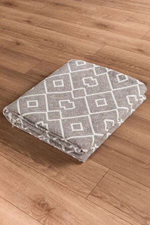 Arya Vl Çift Taraflı,katlanabilir,yıkanabilir,yüksek Kalite Pamuk Salon,oturma Odası,balkon Kilim Krem-Bej 3