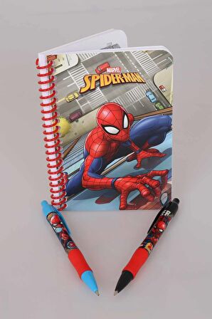 LİSANSLI SPIDERMAN ÇİZGİLİ NOT DEFTERİ VE VERSATİL UÇLU KALEM 0.7 mm 2'LİSİ 