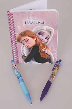 LİSANSLI ELSA FROZEN ÇİZGİLİ NOT DEFTERİ VE VERSATİL UÇLU KALEM 0.7 mm 2'LİSİ 