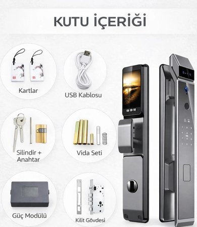 ELİXA F7 Pro Akıllı Kapı Kilidi – Yüz Tanıma, Parmak İzi, Şifre, Kart ve Tuya Uygulama Destekli