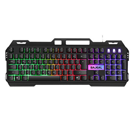 Coofbe Metal RGB Işıklı Kablolu Q Gaming Oyuncu Klavyesi Mekanik Klavye Su Geçirmez Toza Dayanıklı