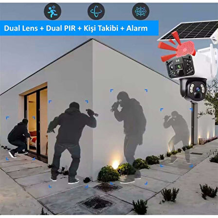 O-kam-3815 4g 6mp Dual Lens Solar Ptz Güneş Panelli Kamera