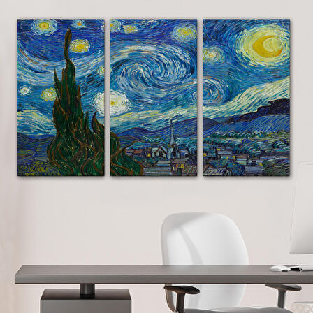 Vincent Van Gogh, Yıldızlı Gece Kanvas Tablosu-5165