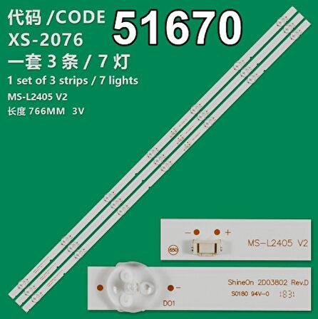 WKSET-6670 37338X3 SHINEON 2D04040 REV.A MS-L2405 V2  3 ADET LED BAR