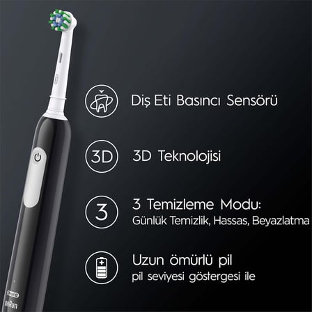  Oral-B Pro Series 1 İkili Paket, Siyah ve Mavi Şarjlı Diş Fırçaları