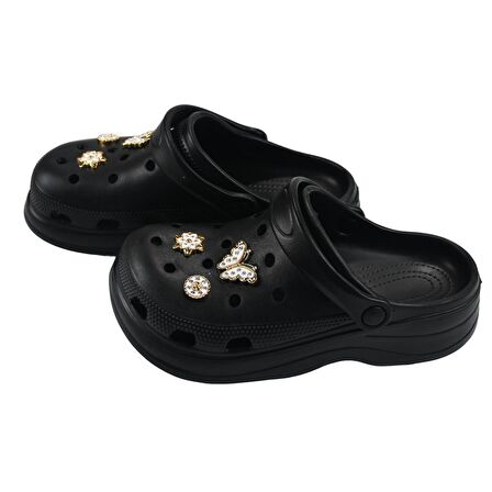 SİA ÇANTA TAŞLI SÜSLÜ KELEBEKLİ HAFİF RAHAT SANDALET CROCS TERLİK