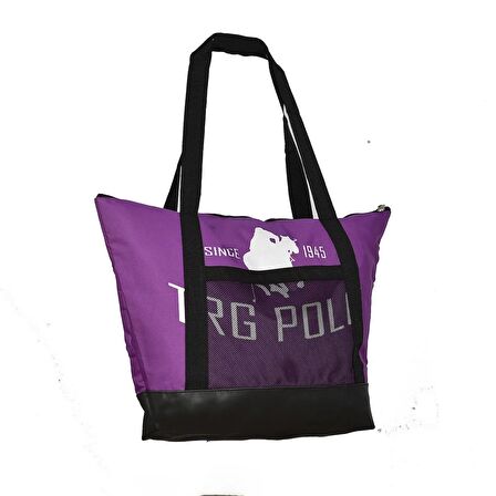 TRG POLO MOR FİLELİ KADIN EL & OMUZ ÇANTASI