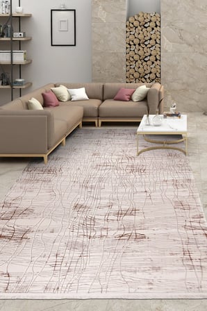 ANATOLIA HALI NOVA- Krem/Kahve- Özel Ölçü-Salon, Oturma Odası ve Koridor Halısı