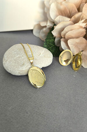 Oval Düz Model Altın Madalyon Kolye Ucu