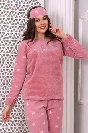 Fawn 3024 Peluş Welsoft Polar Kışlık Yumoş Kadın Pijama Takımı