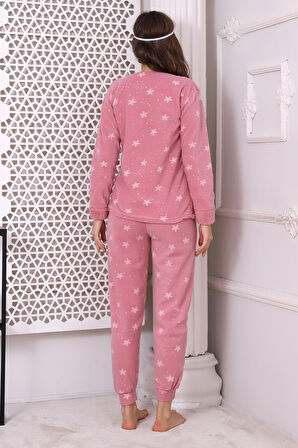 Fawn 3024 Peluş Welsoft Polar Kışlık Yumoş Kadın Pijama Takımı