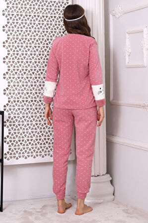 Fwn 3012 Peluş Welsoft Polar Kışlık Yumoş Kadın Pijama Takımı
