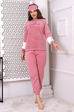 Fwn 3012 Peluş Welsoft Polar Kışlık Yumoş Kadın Pijama Takımı