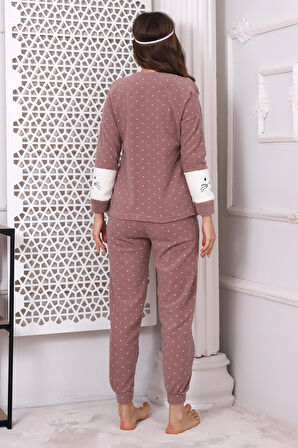 Fwn 3012 Peluş Welsoft Polar Kışlık Yumoş Kadın Pijama Takımı
