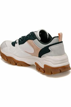 . Tracky Beyaz Yeşil Kalın Taban Kadın Spor Ayakkabı Sneaker