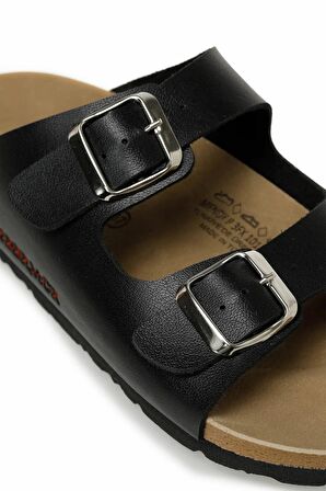 Lumberjack Mendy Tokalı Beyaz Yazlık Kadın Plaj Terlik sİYAH