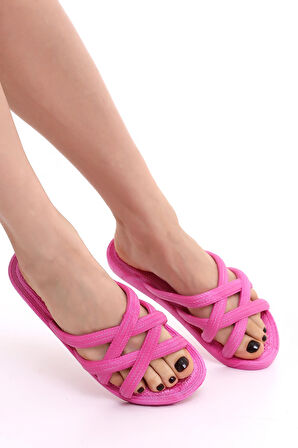 MM001 Hasır Görünümlü Yumuşak Esnek Kadın Terlik Plaj Deniz Havuz Günlük Terlik