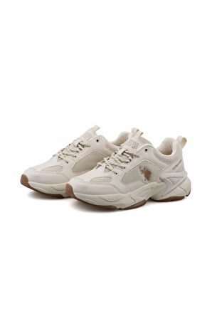 U.S. Polo Assn. MAYBE WMN Bej Kalın Taban Kadın Sneaker Ayakkabı