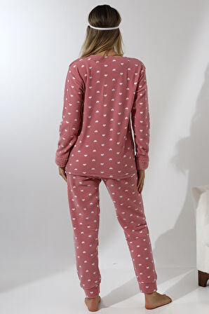 Fawn 5003 Peluş Welsoft Polar Kışlık Yumoş Kadın Pijama Takımı
