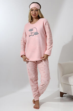 Fawn 5010 Peluş Welsoft Polar Kışlık Yumoş Kadın Pijama Takımı