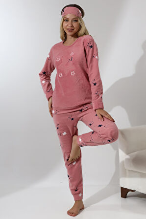 Fawn 5008 Peluş Welsoft Polar Kışlık Yumoş Kadın Pijama Takımı