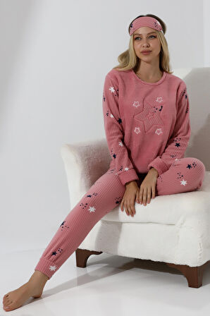 Fawn 5008 Peluş Welsoft Polar Kışlık Yumoş Kadın Pijama Takımı