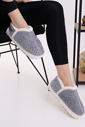 Wordex Pwr EB085 Kadın Peluş Kışlık Panduf Ev Botu Pofuduk Ev Ayakkabısı