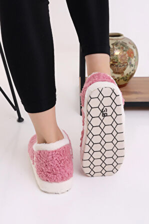 Wordex Pwr EB085 Kadın Peluş Kışlık Panduf Ev Botu Pofuduk Ev Ayakkabısı