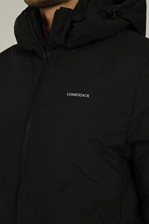 Lumberjack Henry Coat Erkek Siyah Mont Kapşonlu Kaban
