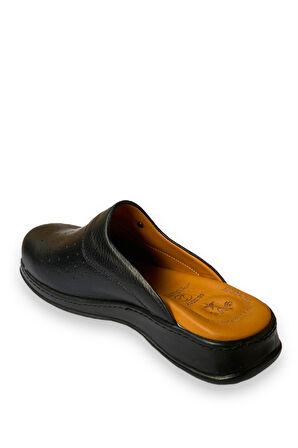 SY 650 Hakiki Deri Ortopedik Siyo Sabo Terlik Doktor Hastane Aşçı İş Terliği