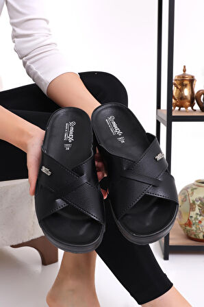 Mlx 10953 Çapraz Kadın Terlik Comfort Anatomik Kadın Ev Dışarı Terliği