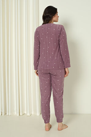 Fawn 04-3302 Peluş Welsoft Polar Kışlık Yumoş Tavşanlı Kadın Pijama Takımı