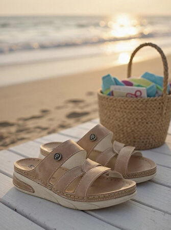 Mlx 2403 Yüksek Taban Kadın Günlük Yazlık Şık Comfort Terlik