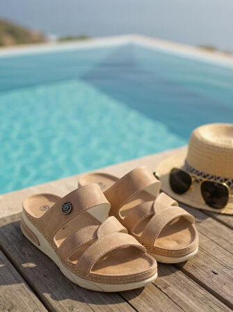 Mlx 2403 Yüksek Taban Kadın Günlük Yazlık Şık Comfort Terlik