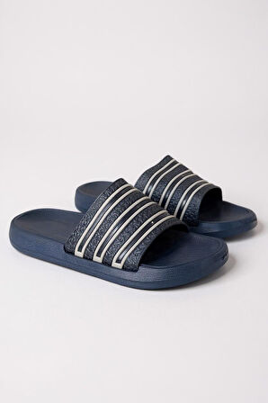 ALB 10230 Şeritli Model Günlük Erkek Plaj Havuz Bahçe Yazlık Sokak Terliği